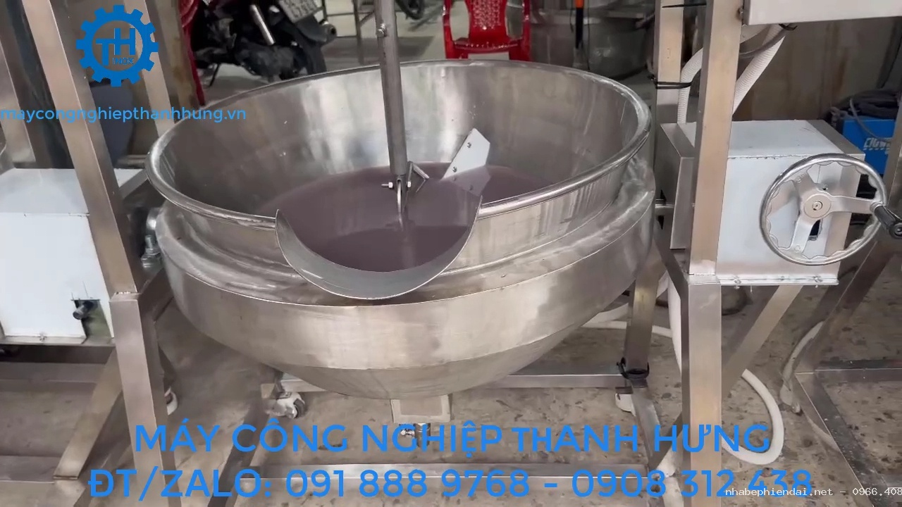 Chảo xào nhân công nghiệp điện tự động Inox Thanh Hưng