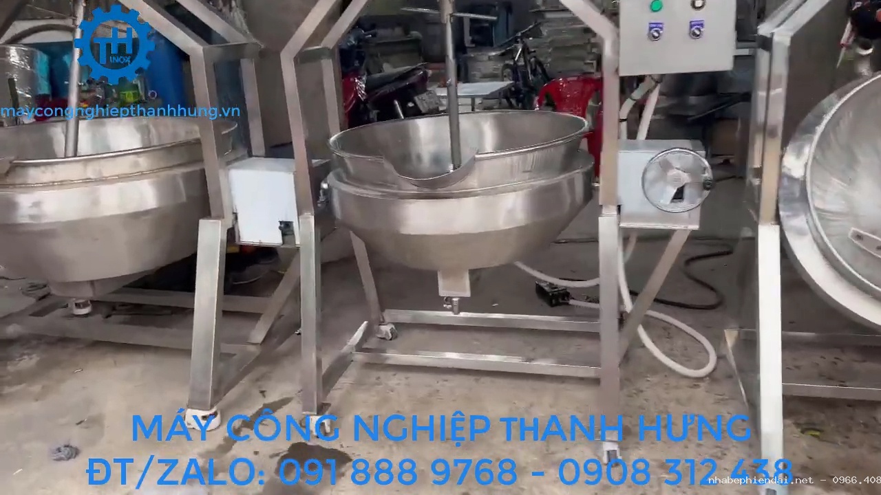 Chảo xào nhân công nghiệp điện tự động Inox Thanh Hưng