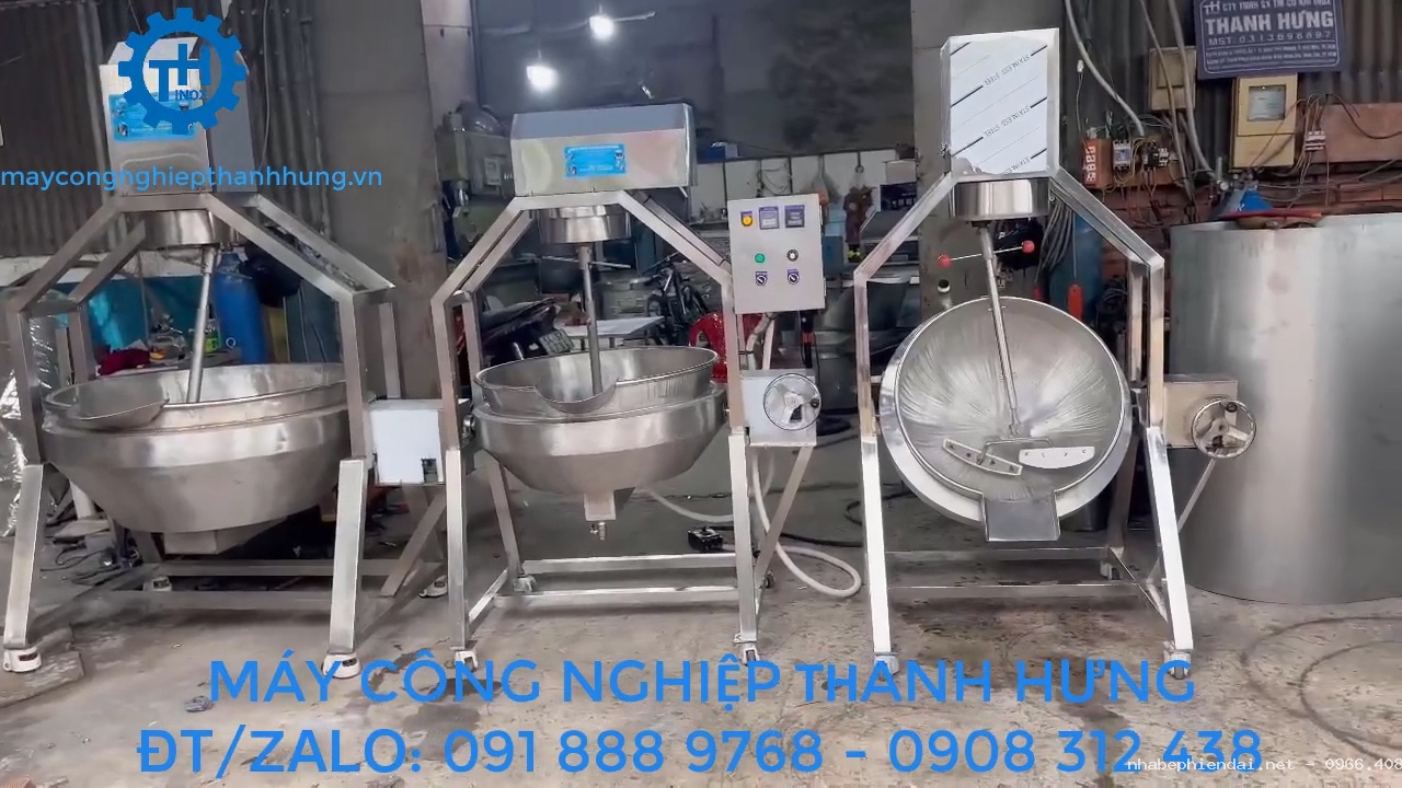 Chảo xào nhân công nghiệp điện tự động Inox Thanh Hưng