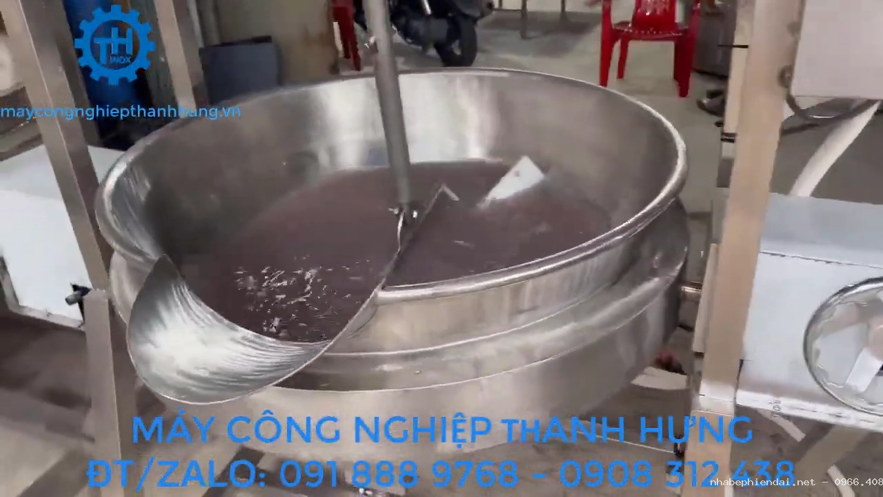 Chảo xào nhân công nghiệp điện tự động Inox Thanh Hưng