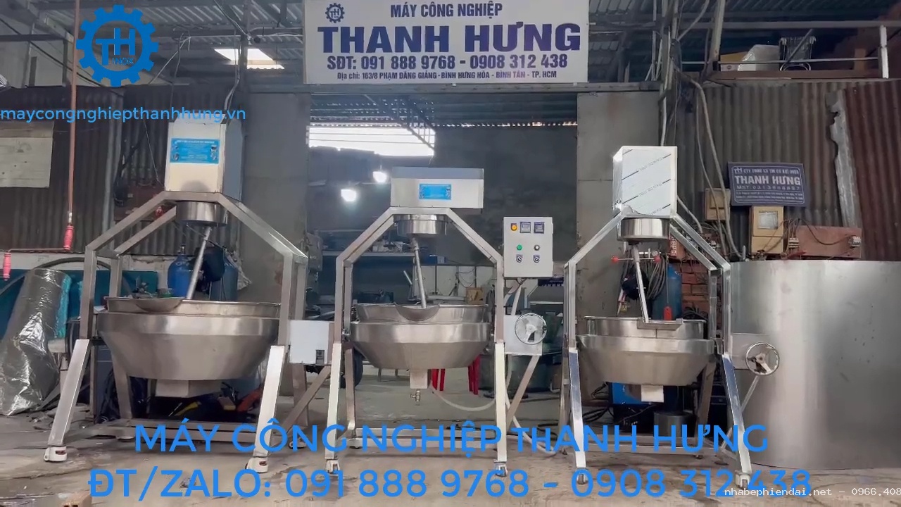 Chảo xào nhân công nghiệp điện tự động Inox Thanh Hưng