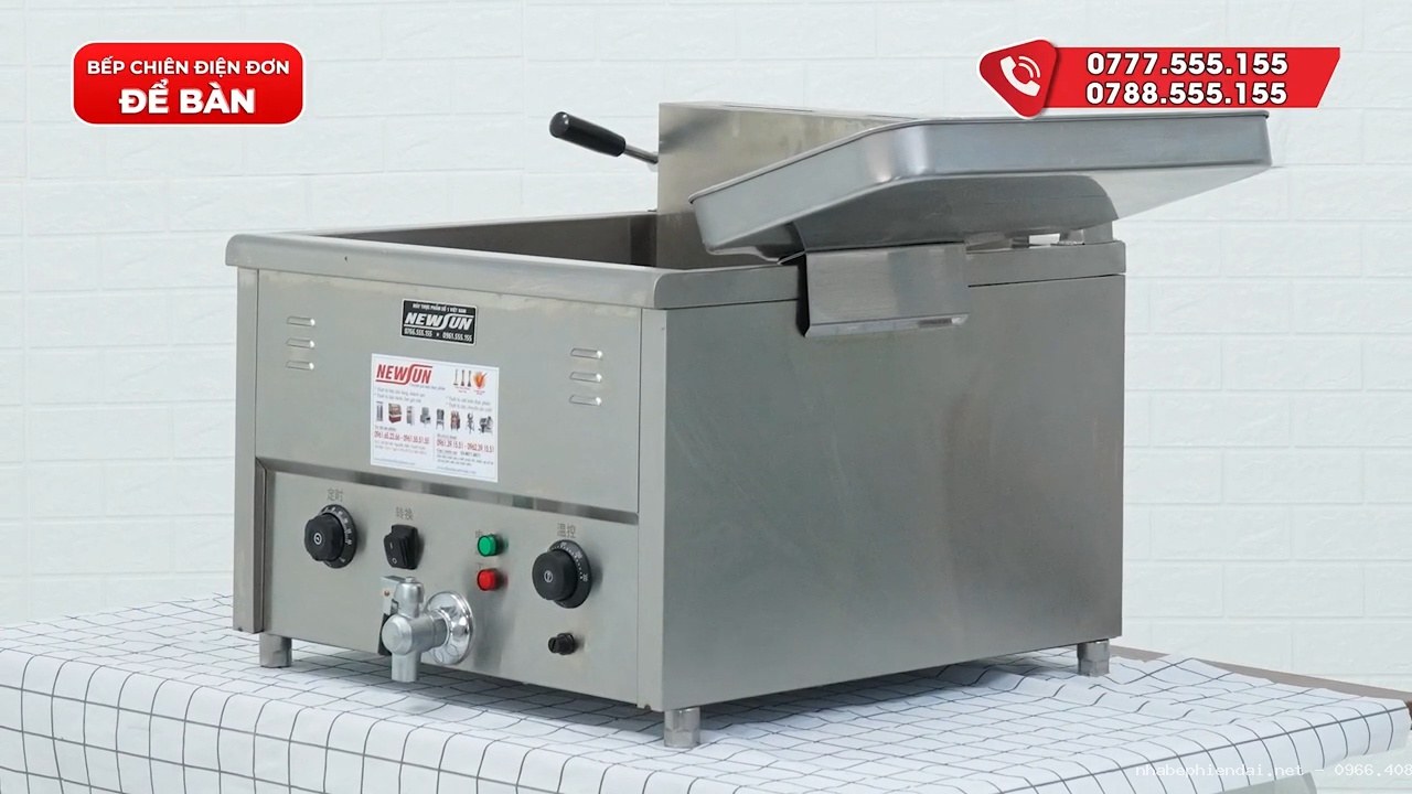 Bếp chiên 1 họng để bàn dùng điện chiên ngập dầu