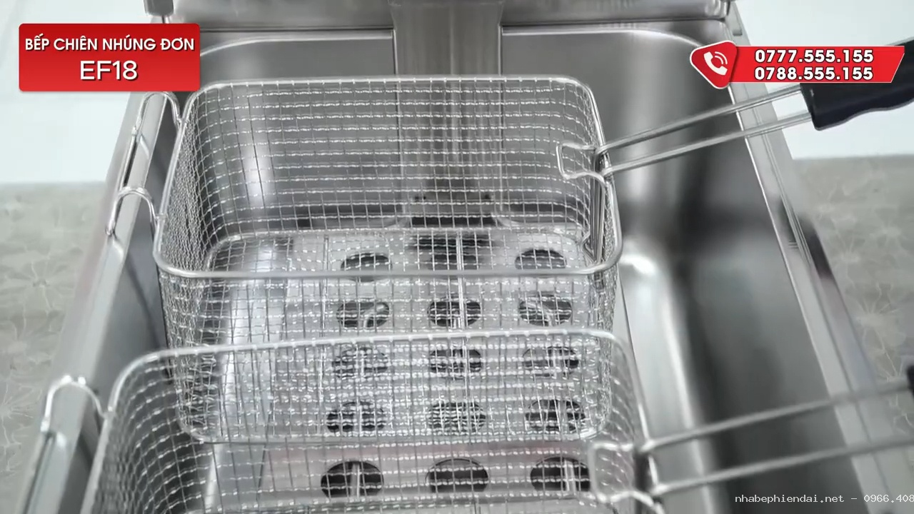 Bếp chiên điện E18 khoang 11L chuyên dùng cho món chiên ngập dầu