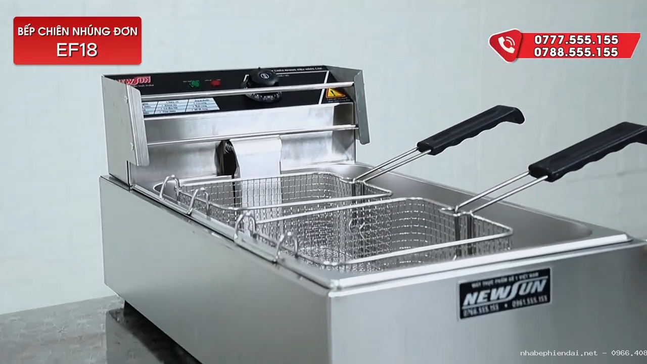 Bếp chiên điện E18 khoang 11L chuyên dùng cho món chiên ngập dầu
