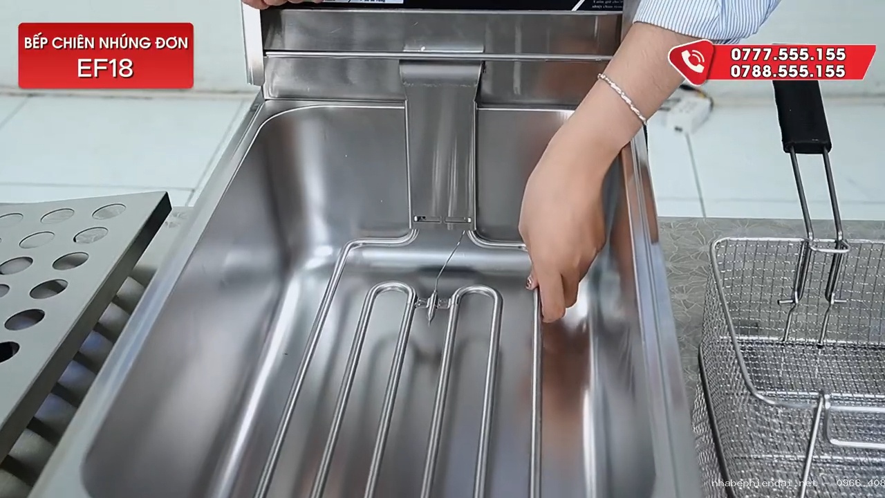Bếp chiên điện E18 khoang 11L chuyên dùng cho món chiên ngập dầu