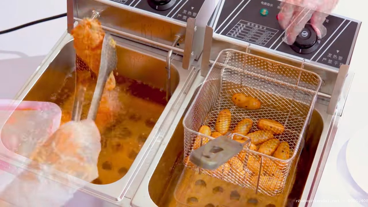 So sánh bếp chiên đôi 2 x 6 lít và bếp chiên đơn 12 lít