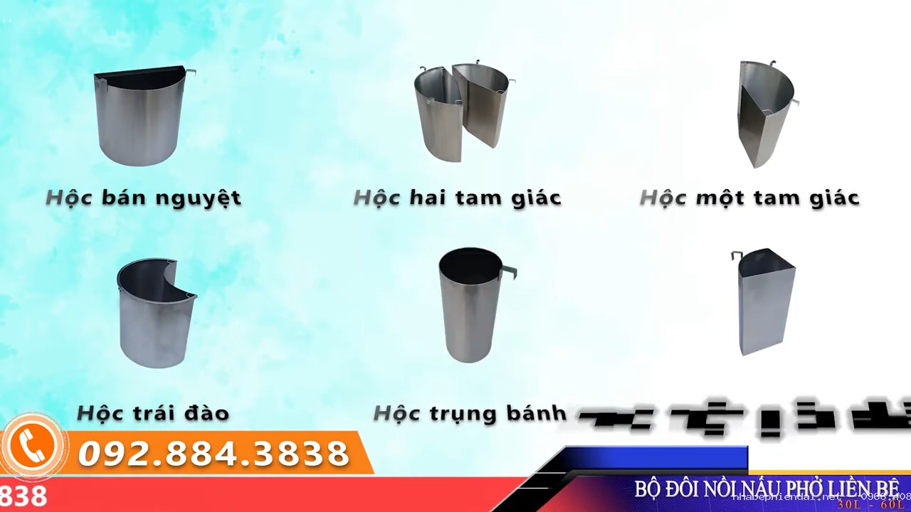 Bộ 2 nồi nấu phở inox liền bệ 30 lít và 60 lít Inox Việt Nam