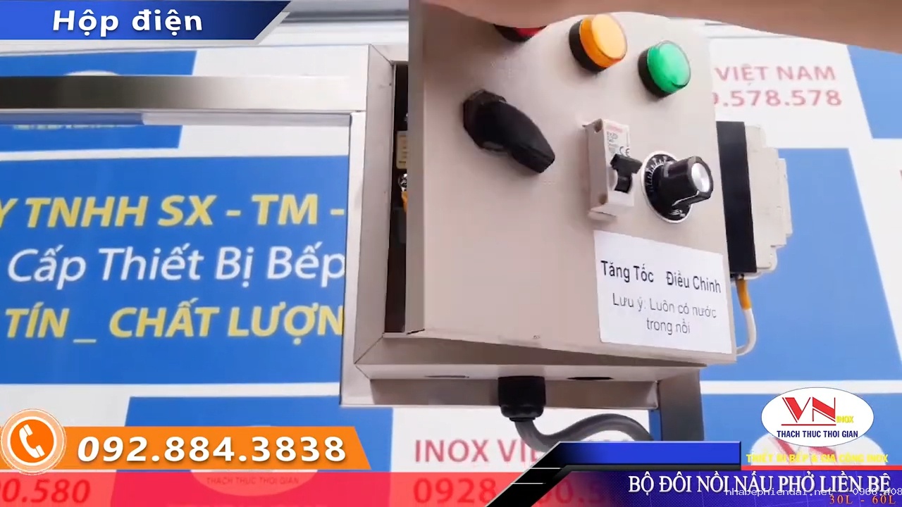 Bộ 2 nồi nấu phở inox liền bệ 30 lít và 60 lít Inox Việt Nam