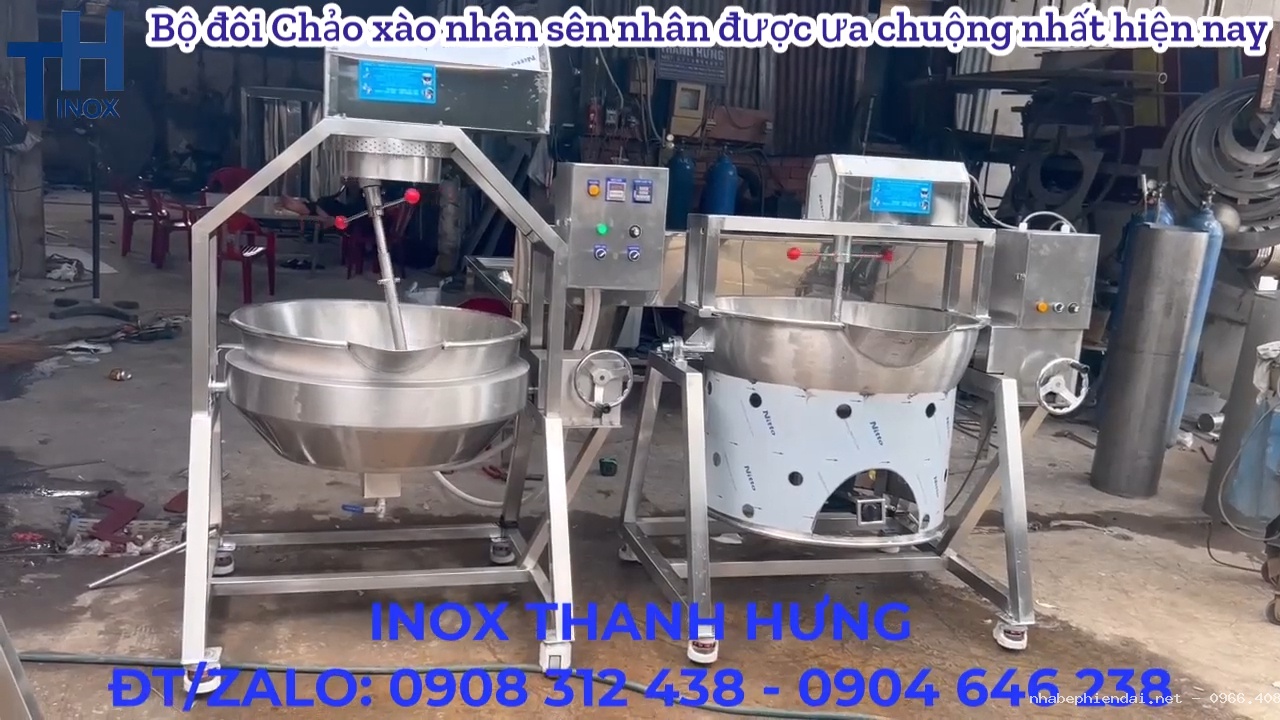 So sánh chảo xào nhân điện tự động cao cấp và chảo xào nhân 1 lớp đun gas, than củi