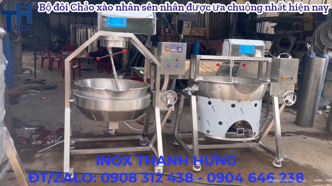So sánh chảo xào nhân điện tự động cao cấp và chảo xào nhân 1 lớp đun gas, than củi