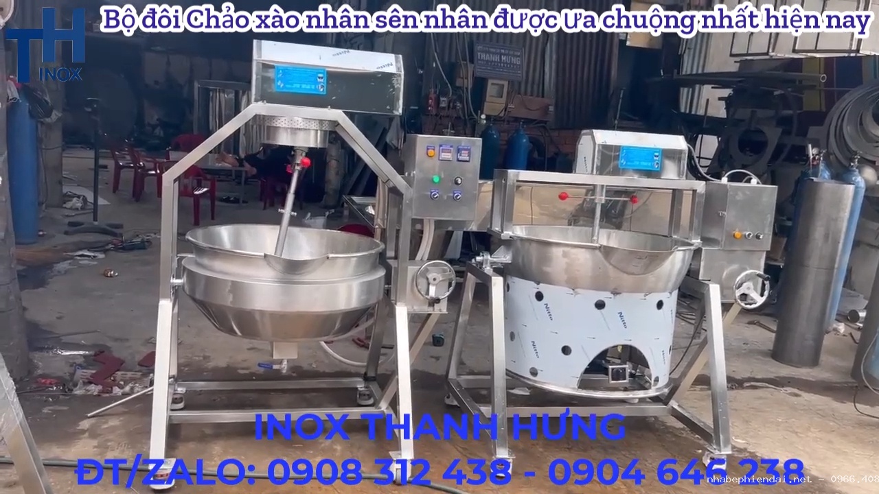 So sánh chảo xào nhân điện tự động cao cấp và chảo xào nhân 1 lớp đun gas, than củi