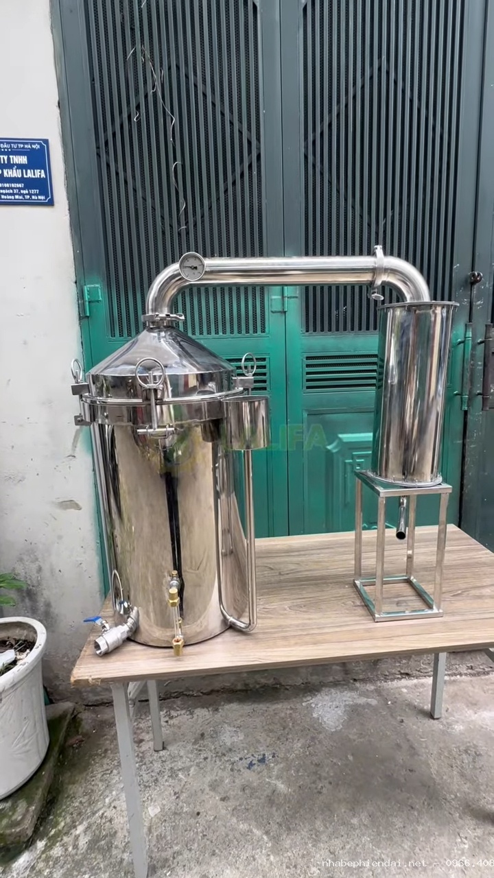 Nồi chưng cất 52 lít inox 304 dùng gas, than củi