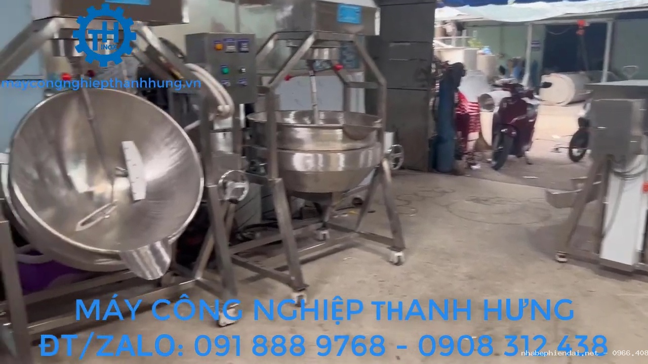 Chảo xào nhân công nghiệp 100L gia nhiệt cách thủy – Chảo sên nhân bánh điện 1 pha, 3 pha