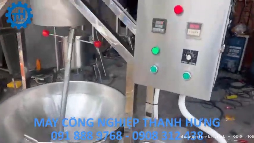 Chảo xào nhân bánh trung thu công nghiệp 100L – Cánh khuấy lệch tâm, gia nhiệt cách thủy