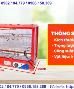 Combo bếp chiên tách dầu 50 lít và tủ trưng bày giữ nóng thực phẩm 2 tầng 3 khay - chi tiết máy 4