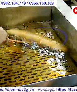Combo bếp chiên tách dầu 50 lít và tủ trưng bày giữ nóng thực phẩm 2 tầng 3 khay - chi tiết máy 3