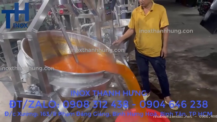 Chảo xào nhân đa năng bằng điện tự động Inox Thanh Hưng