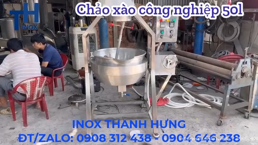 Chảo xào nhân điện tự động 50L dùng điện 1 pha