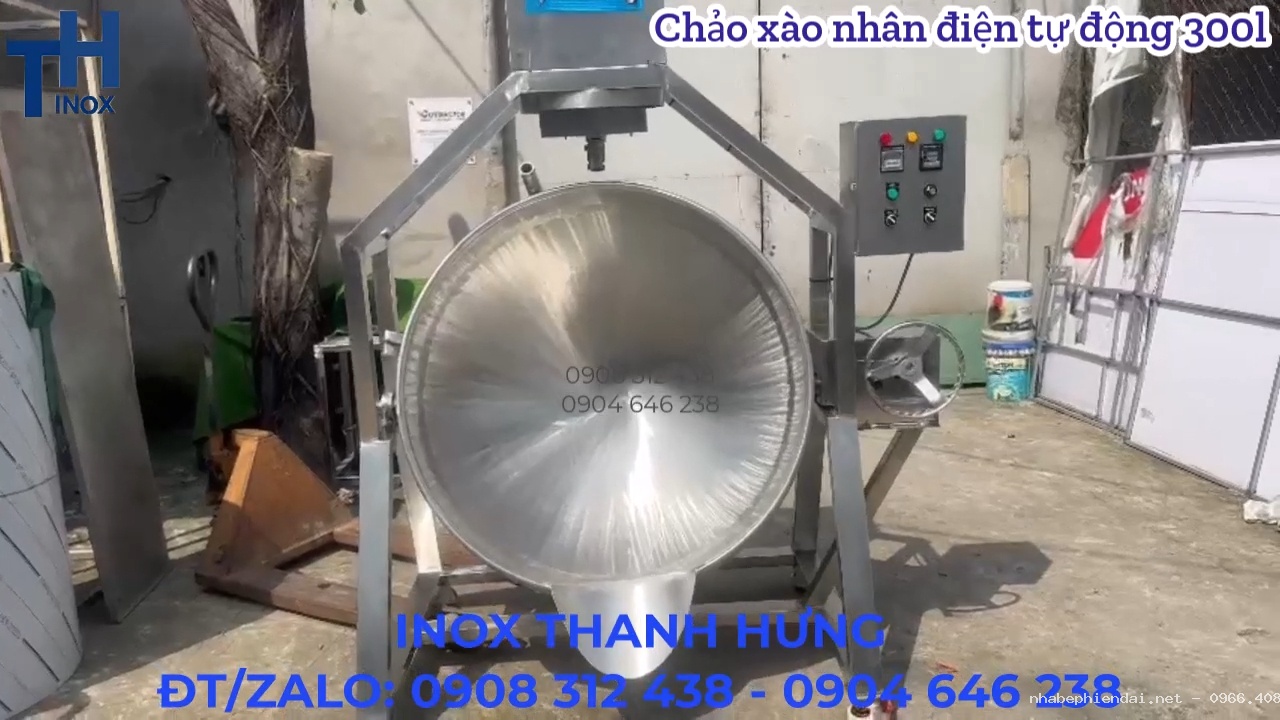 Chảo xào nhân điện tự động 300 lít inox
