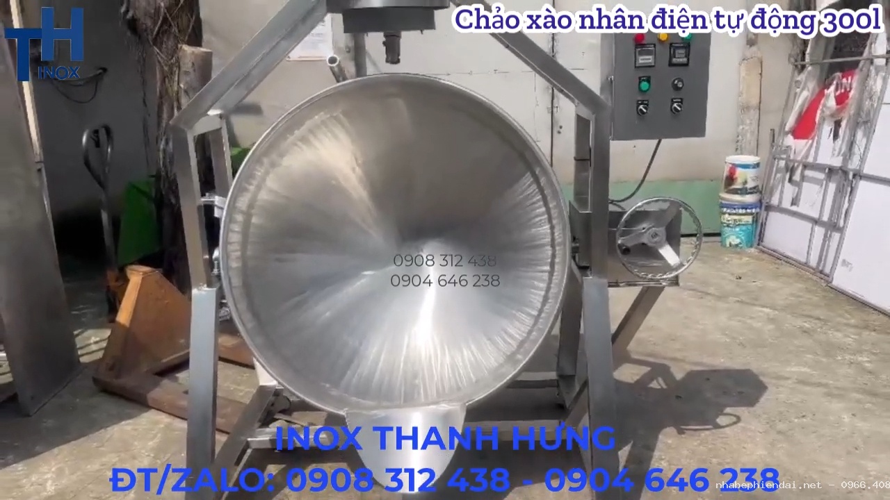 Chảo xào nhân điện tự động 300 lít inox