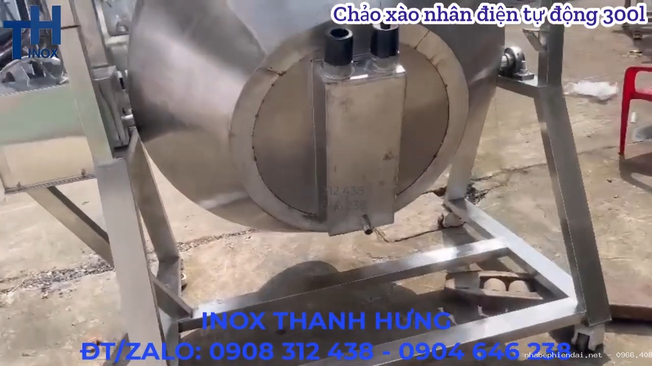 Chảo xào nhân điện tự động 300 lít inox