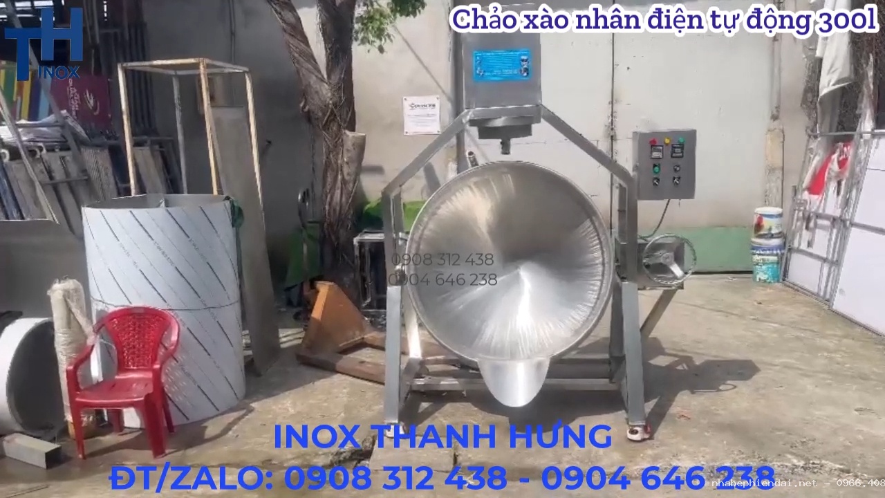 Chảo xào nhân điện tự động 300 lít inox