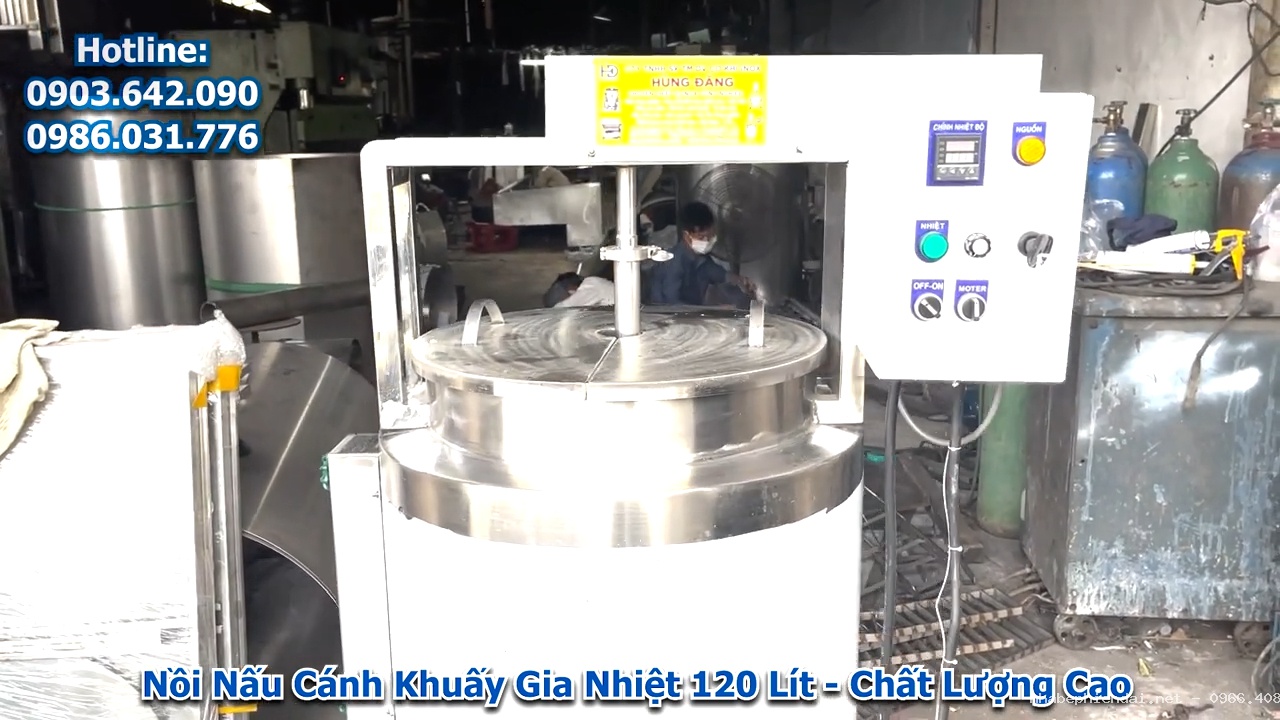 Nồi Nấu Cánh Khuấy Gia Nhiệt 120 Lít Inox 304 - Hình 1 Nồi Nấu Cánh Khuấy Gia Nhiệt 120 Lít Inox 304 - Hình 1
