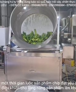 Máy luộc củ quả công nghiệp tự động nâng lòng chứa liệu
