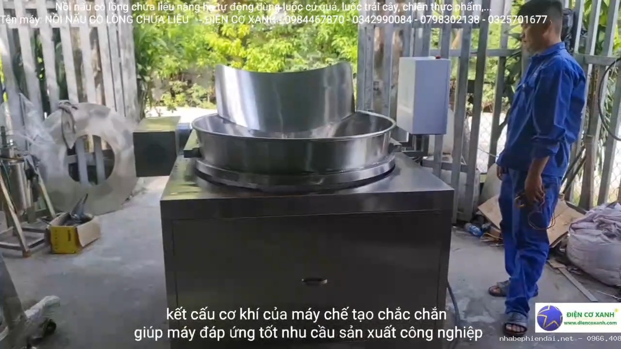 Máy luộc củ quả công nghiệp tự động nâng lòng chứa liệu