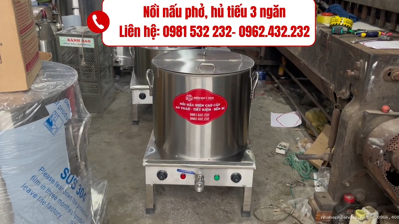 Nồi nấu hủ tiếu 3 ngăn inox 304 – Nồi nấu 2 loại nước dùng và ngăn trụng bún phở