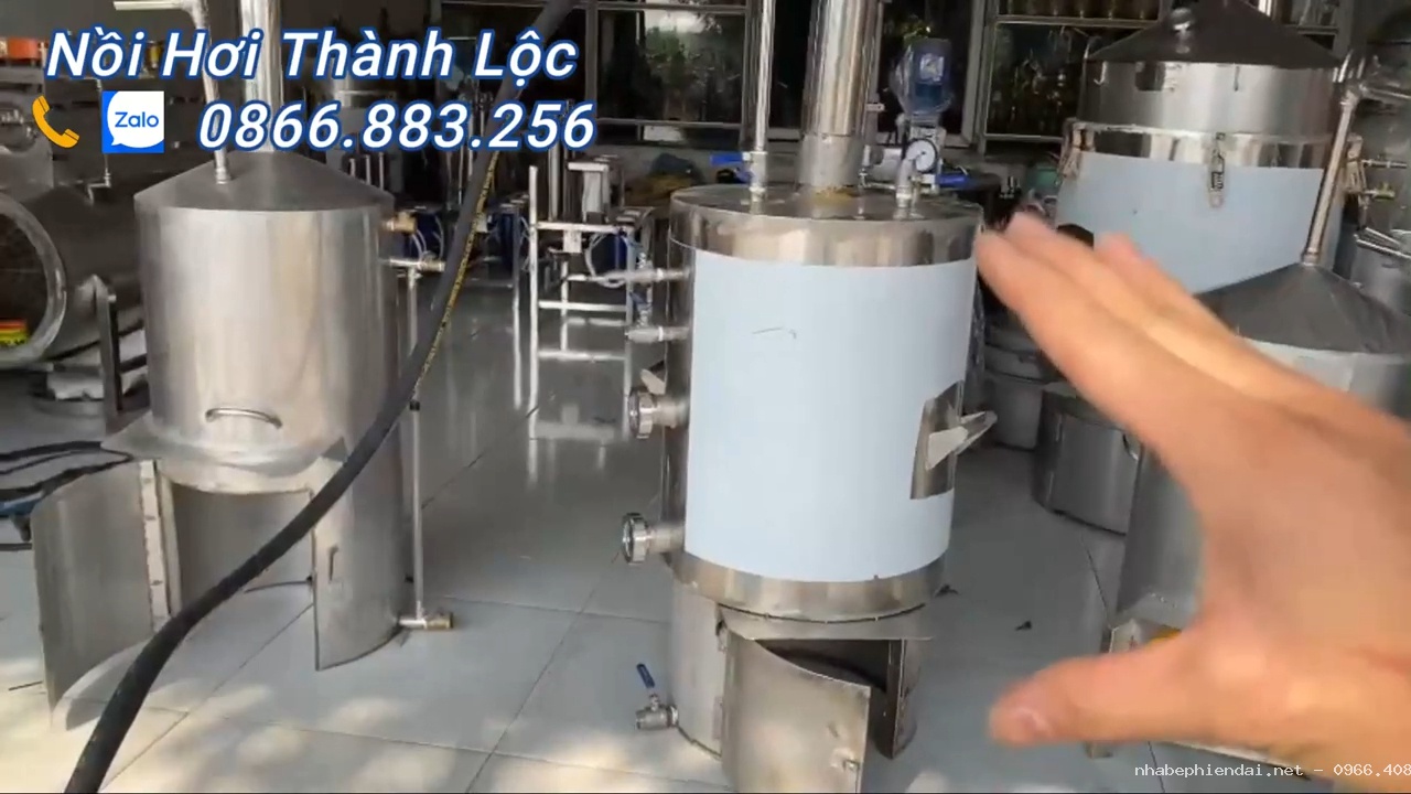 Nồi áp hơi đun củi kết hợp điện 200L