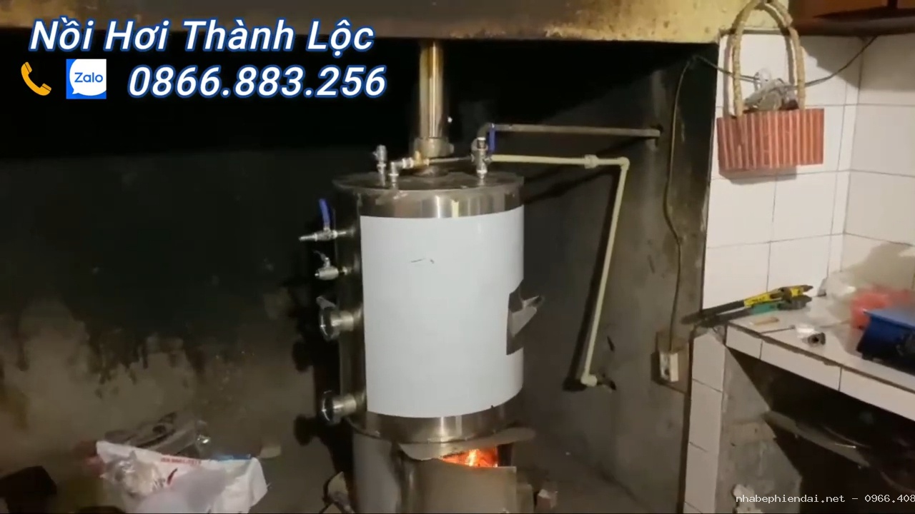 Nồi áp hơi đun củi kết hợp điện 200L