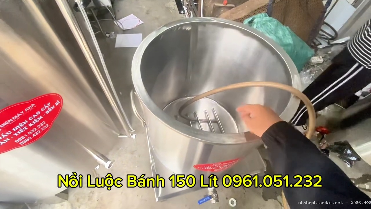 Nồi luộc bánh chưng inox 304 150L điện liền