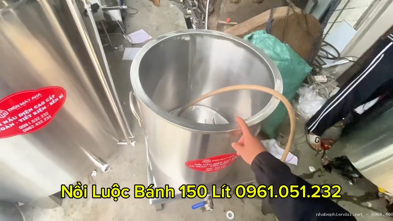 Nồi luộc bánh chưng inox 304 150L điện liền