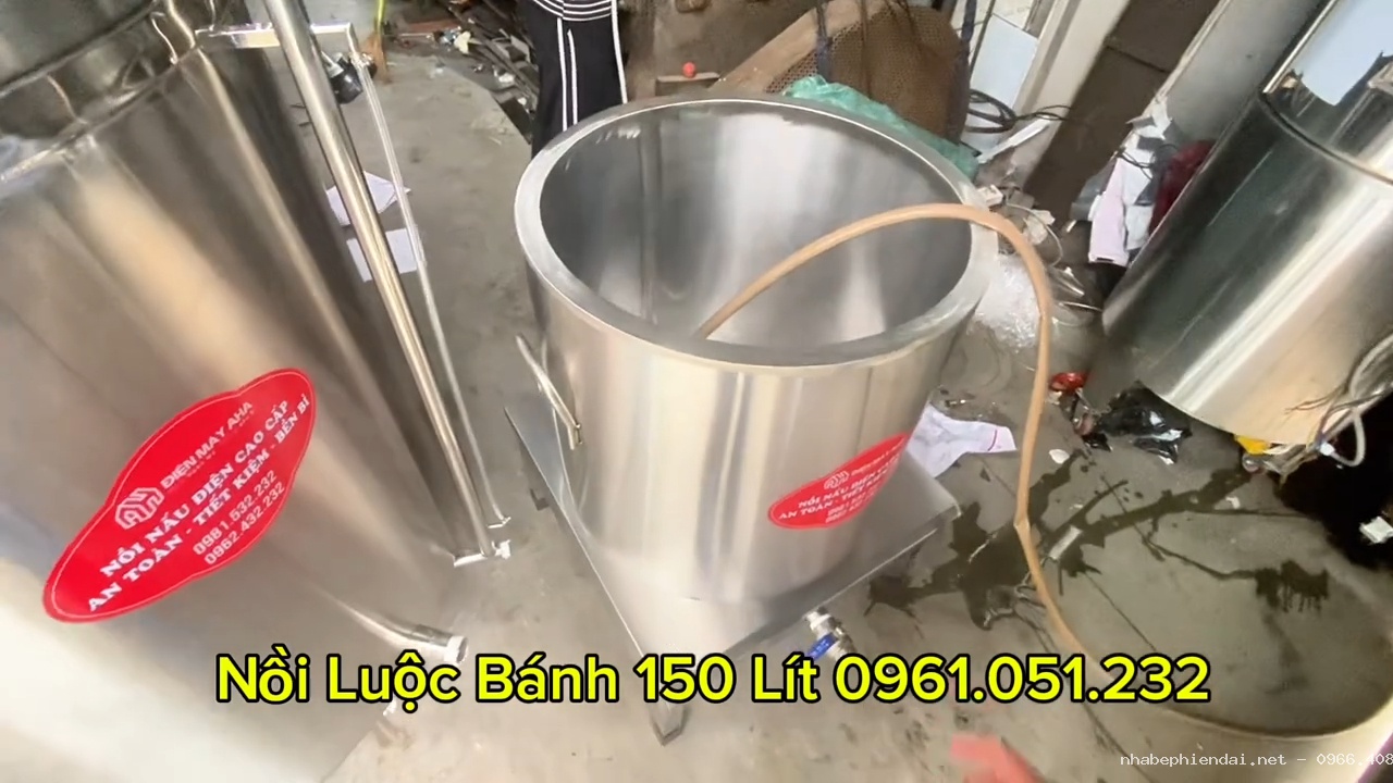 Nồi luộc bánh chưng inox 304 150L điện liền
