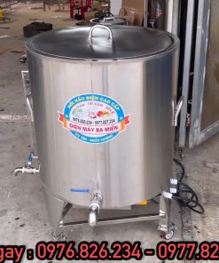 Nồi nấu cám lợn 200L inox 304 truyền nhiệt bằng dầu