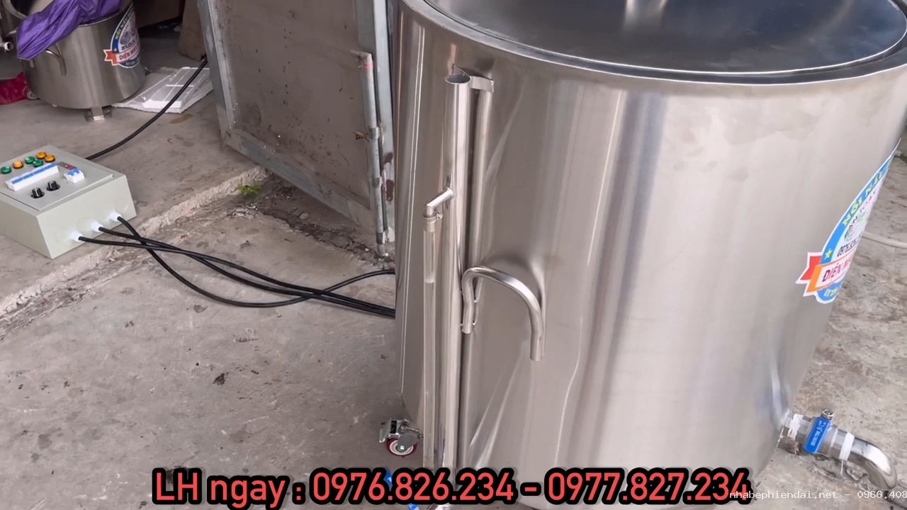 Nồi nấu cám lợn 200L inox 304 truyền nhiệt bằng dầu