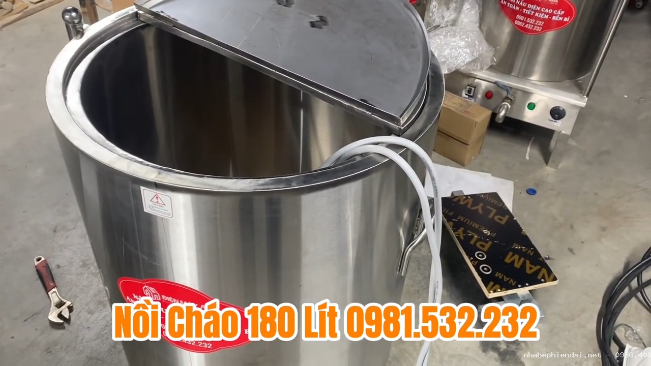 Nồi nấu cháo 180L inox 304 truyền nhiệt bằng dầu