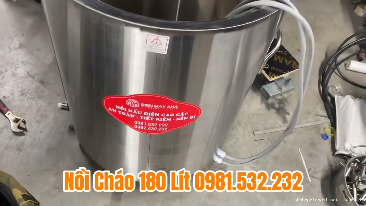 Nồi nấu cháo 180L inox 304 truyền nhiệt bằng dầu