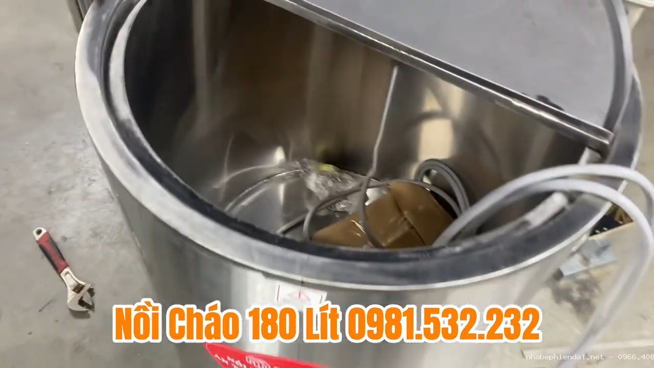 Nồi nấu cháo 180L inox 304 truyền nhiệt bằng dầu