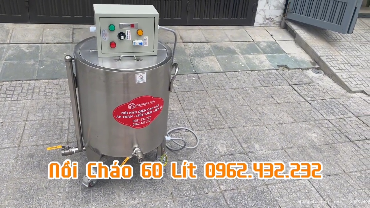 Nồi nấu cháo 60L inox 304 truyền nhiệt bằng dầu