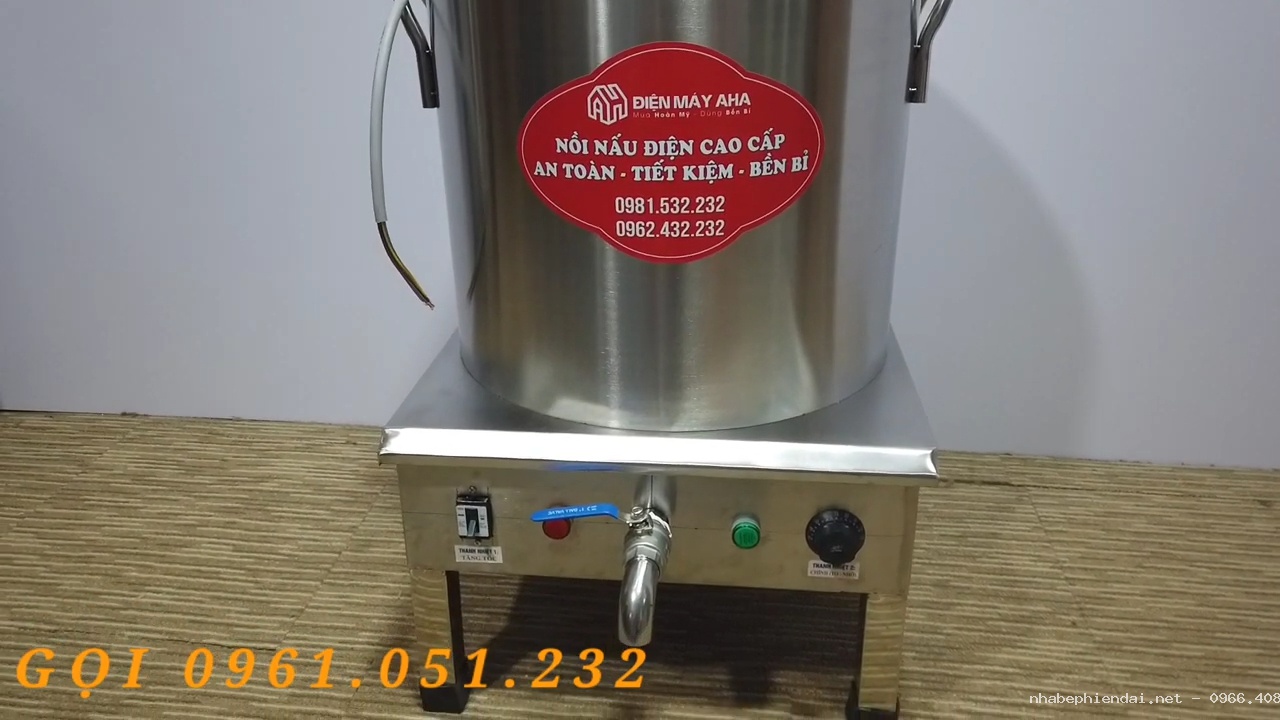 Nồi luộc bánh chưng inox 304 3 lớp dùng điện 1 pha