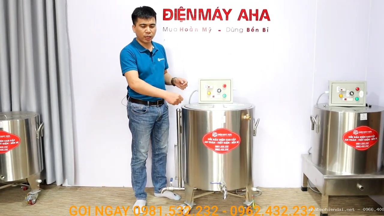 Nồi nấu đậu phụ 100 lít inox 304 cao cấp dùng hơi nước