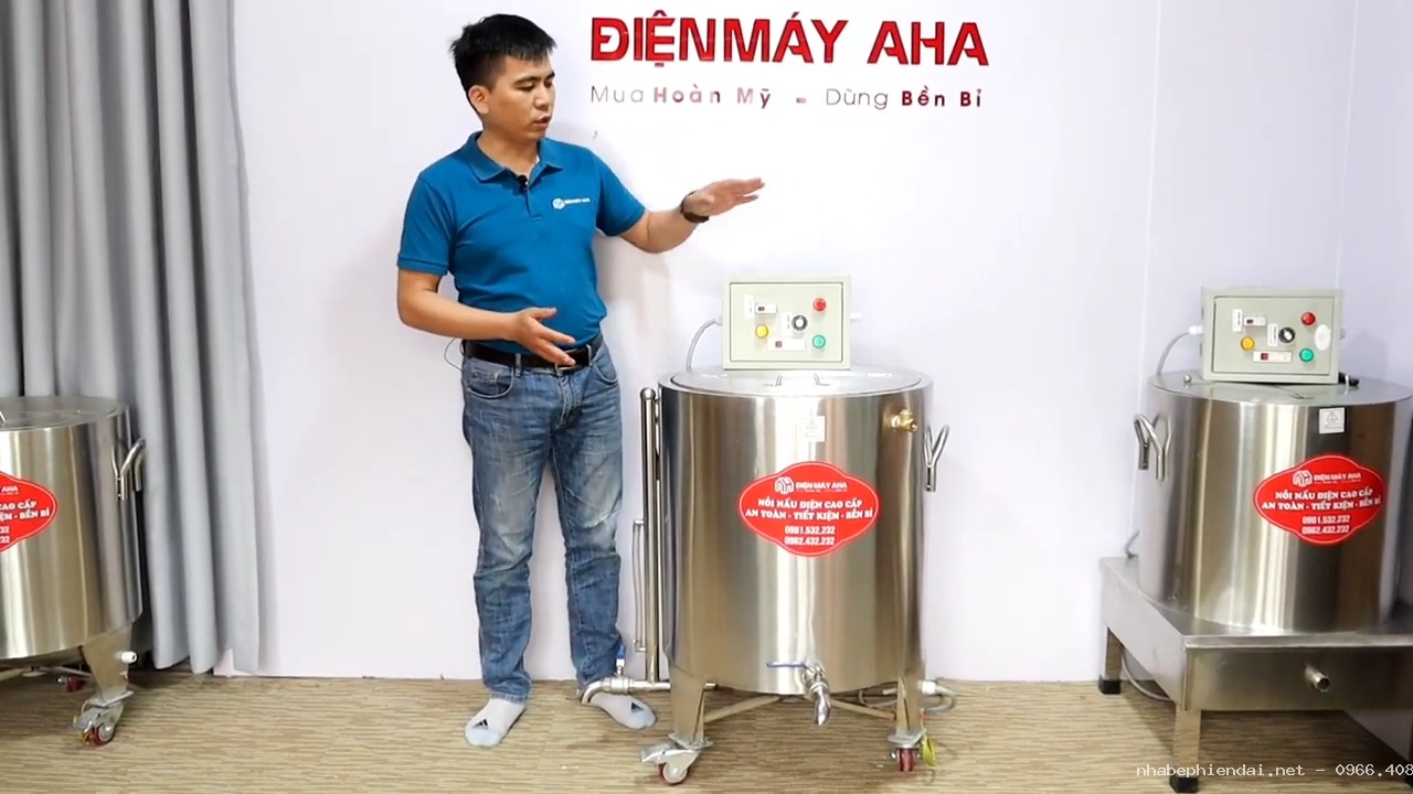 Nồi nấu đậu phụ 100 lít inox 304 cao cấp dùng hơi nước