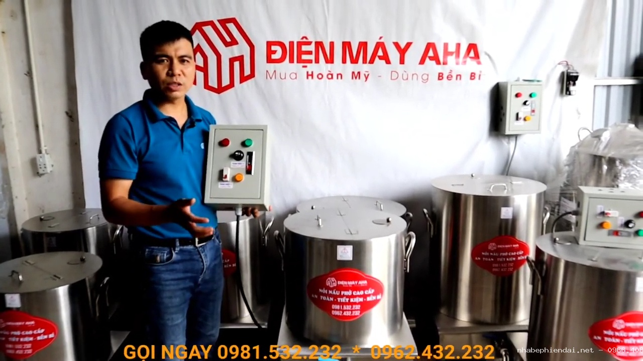 Nồi nấu hủ tiếu 50 lít sử dụng tủ điện