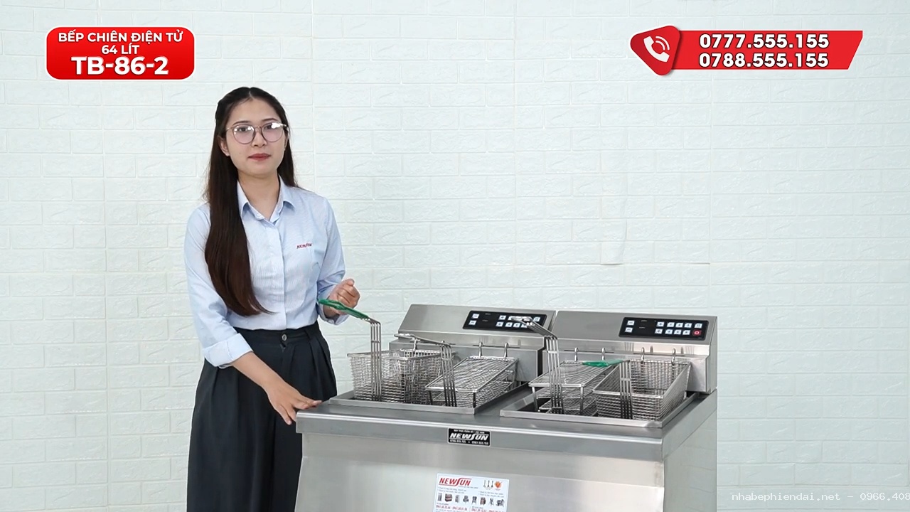 Bếp chiên đứng thông minh 2 khoang 64L NSTB862 Newon