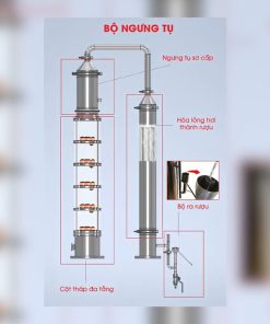 Tháp chưng cất rượu 4 tầng công suất lớn - chi tiết máy 3