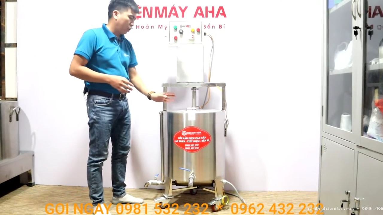 Nồi cánh khuấy 50 lít dùng dầu truyền nhiệt có tủ điện rời